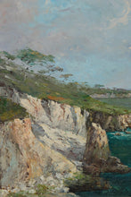Load image into Gallery viewer, L. Visentin Original Oil on Canvas – Coastal Cliffs Seascape, Signed, Framed
