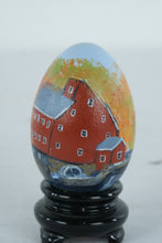 Load image into Gallery viewer, Hand Painted Folk Art Egg Clinton Mill New Jersey Autumn Landscape Signed
