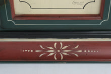 Load image into Gallery viewer, Hand Painted Folk Art Wall Clock Green Red Wooden Case Traditional Decorative Clock
