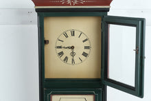 Load image into Gallery viewer, Hand Painted Folk Art Wall Clock Green Red Wooden Case Traditional Decorative Clock
