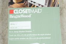 Load image into Gallery viewer, ClosetMaid BrightWood 5448 White 25 Inch 10 Inch Deep Shaker Drawer New
