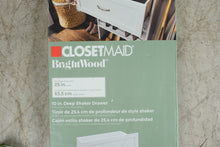 Load image into Gallery viewer, ClosetMaid BrightWood 5448 White 25 Inch 10 Inch Deep Shaker Drawer New
