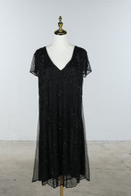 Load image into Gallery viewer, Vintage Gatsby Lady London Black Beaded Dress

