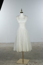 Load image into Gallery viewer, Vintage 1950s Ivory Chiffon Tea Length Wedding Dress
