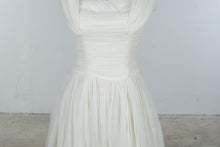 Load image into Gallery viewer, Vintage 1950s Ivory Chiffon Tea Length Wedding Dress
