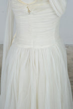 Load image into Gallery viewer, Vintage 1950s Ivory Chiffon Tea Length Wedding Dress
