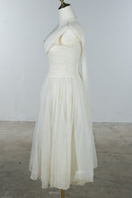 Load image into Gallery viewer, Vintage 1950s Ivory Chiffon Tea Length Wedding Dress
