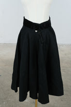 Load image into Gallery viewer, Vintage 1950s Black Wool Full Circle Skirt Velvet Waistband
