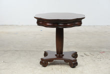 Load image into Gallery viewer, Mahogany Scalloped Pedestal Accent Table
