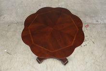 Load image into Gallery viewer, Mahogany Scalloped Pedestal Accent Table
