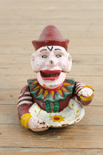 Load image into Gallery viewer, Antique Jolly Jester Cast Iron Mechanical Bank Jester Clown Humpty Dumpty

