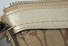 Load image into Gallery viewer, Coach Signature Jacquard Soho Shoulder Bag Khaki Gold Leather J0993 F14446
