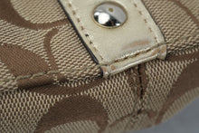 Load image into Gallery viewer, Coach Signature Jacquard Soho Shoulder Bag Khaki Gold Leather J0993 F14446
