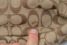 Load image into Gallery viewer, Coach Signature Jacquard Soho Shoulder Bag Khaki Gold Leather J0993 F14446
