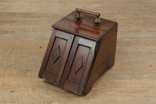Load image into Gallery viewer, Antique Wooden Coal Scuttle / Bed Warmer Box – Tin-Lined, Brass Handle – European Style
