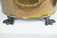 Load image into Gallery viewer, Hammered Brass Coal Bucket
