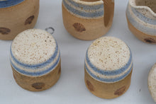 Load image into Gallery viewer, Coastal Scallop Shell Stoneware Kitchen Accessories Set of 7 Blue Cream
