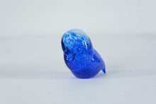 Load image into Gallery viewer, Blue Art Glass Owl Figurine Hand Blown Studio Glass Paperweight
