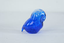 Load image into Gallery viewer, Blue Art Glass Owl Figurine Hand Blown Studio Glass Paperweight
