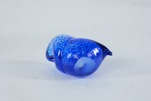 Load image into Gallery viewer, Blue Art Glass Owl Figurine Hand Blown Studio Glass Paperweight
