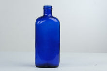 Load image into Gallery viewer, Vintage Cobalt Blue Glass Bottle 10 Inch Rectangular Medicine Style

