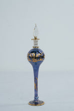Load image into Gallery viewer, Egyptian Hand Blown Cobalt Blue Glass Perfume Bottle Gold Gilt 10 Inch
