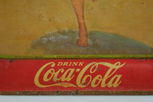 Load image into Gallery viewer, 1937 Coca-Cola Advertising Tray – “Girl with Two Bottles” Swimsuit Pin-Up
