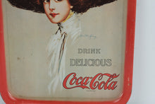 Load image into Gallery viewer, Vintage 1971 Coca Cola Hamilton King 1909 Girl Metal Advertising Tray

