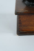 Load image into Gallery viewer, Antique Hand-Crank Coffee Grinder – Wood &amp; Cast Iron Mill with Dovetail Joints and Pull-Out Grounds Drawer
