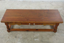 Load image into Gallery viewer, Traditional Wood Coffee Table with Drawer and Turned Legs
