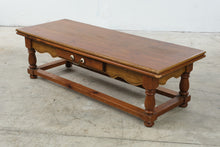Load image into Gallery viewer, Traditional Wood Coffee Table with Drawer and Turned Legs
