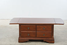 Load image into Gallery viewer, Traditional Cherry Finish Drop-Leaf Coffee Table with Storage Cabinet
