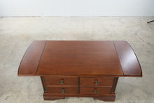 Load image into Gallery viewer, Traditional Cherry Finish Drop-Leaf Coffee Table with Storage Cabinet
