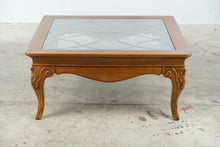 Load image into Gallery viewer, Thomasville Solid Oak Leaded Glass Coffee Table
