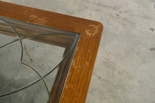 Load image into Gallery viewer, Thomasville Solid Oak Leaded Glass Coffee Table
