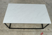 Load image into Gallery viewer, Modern White Marble Top Coffee Table with Black Metal Frame
