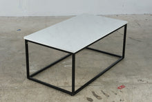 Load image into Gallery viewer, Modern White Marble Top Coffee Table with Black Metal Frame

