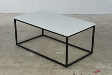 Load image into Gallery viewer, Modern White Marble Top Coffee Table with Black Metal Frame
