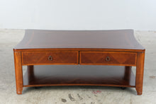 Load image into Gallery viewer, Traditional Mahogany Finish Bowed Coffee Table with Two Drawers
