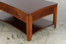 Load image into Gallery viewer, Traditional Mahogany Finish Bowed Coffee Table with Two Drawers
