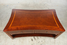Load image into Gallery viewer, Traditional Mahogany Finish Bowed Coffee Table with Two Drawers
