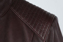 Load image into Gallery viewer, Cole Haan Brown Lambskin Leather Moto Jacket Womens Medium
