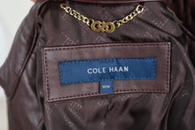 Load image into Gallery viewer, Cole Haan Brown Lambskin Leather Moto Jacket Womens Medium
