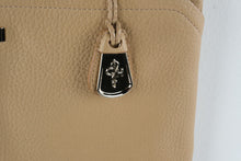 Load image into Gallery viewer, Cole Haan Pebbled Leather Tote Bag Beige Shoulder Handbag Gold Tone Hardware
