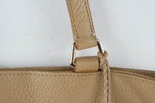 Load image into Gallery viewer, Cole Haan Pebbled Leather Tote Bag Beige Shoulder Handbag Gold Tone Hardware
