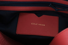 Load image into Gallery viewer, Cole Haan Coral Red Leather Shoulder Bag Woven Intrecciato Hobo 14 x 10
