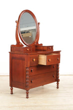 Load image into Gallery viewer, Collector&#39;s Cherry Empire Dresser with Mirror by Davis Cabinet Co
