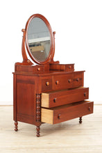 Load image into Gallery viewer, Collector&#39;s Cherry Empire Dresser with Mirror by Davis Cabinet Co
