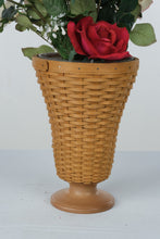 Load image into Gallery viewer, Longaberger 2003 Collectors Club Edition Woven Pedestal Basket Floral Arrangement
