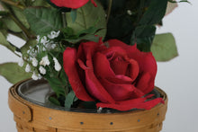 Load image into Gallery viewer, Longaberger 2003 Collectors Club Edition Woven Pedestal Basket Floral Arrangement
